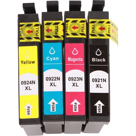 4 Cartouches d'encre BK C M Y Haute Qualité 400 Pages Sans Décoloration pour Imprimante Stylus T26 T27 TX106 (1/5)