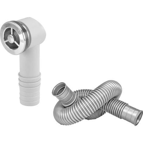 1 x Tuyaux de Trop-plein, Tube de Trop-plein pour Lavabo en Céramique pour Lavabo de Salle de Bain, 36x36mm Interface Ronde, Longueur de Tube 450 mm (1/5)