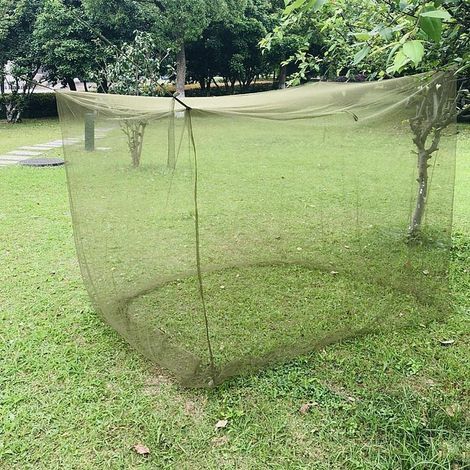 Moustiquaire de camping grand format – Moustiquaire 4 coins pour randonnée et camping, protection contre les insectes (1/5)