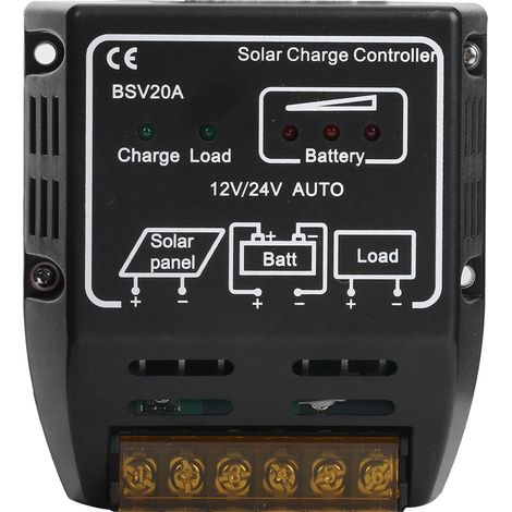 Contrôleur De Charge Solaire 20A 12V DC - Régulateur Pour Panneau Et Batterie - Protection Multiple - Système Éclairage Paysager (1/5)