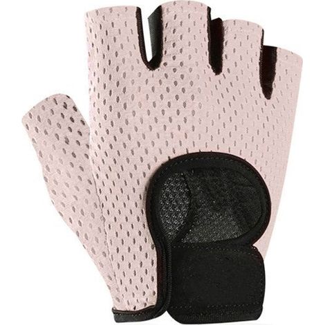 Gants de sport respirants antidérapants XG31 Rose Taille M, légers demi-doigts pour haltérophilie, protection paume fitness femme (1/5)