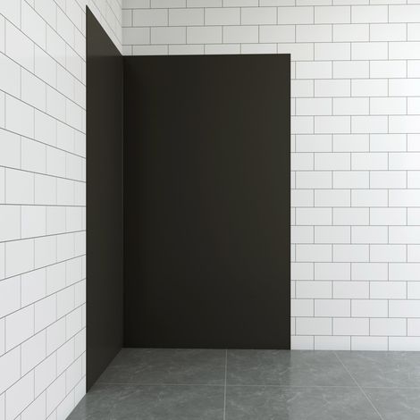Panneau Mural pour Douche en Aluminium avec les Profiles, Noir 90x100x210 cm - Habillage Mural Étanche pour Salle de Bain, Installation Rapide