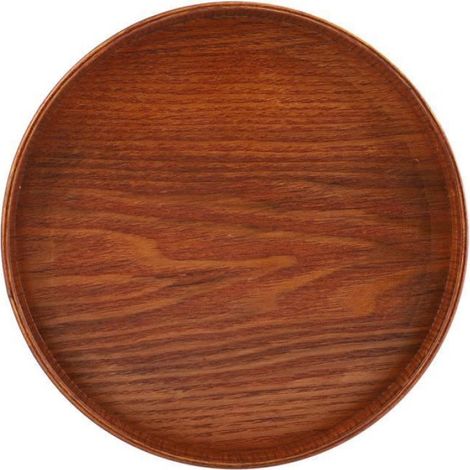 Plateau De Service - Bois Naturel - 30 Cm De Diamètre - Pour Thé Café Collations - 1 Pièce (1/4)