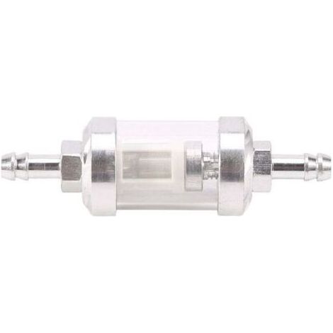 (Argent)Filtre à Essence Universel pour Moteur à PéTrole Brut en Verre Chromé, Essence 5/16 Pouces, 8 Mm,pour Motos (1/5)