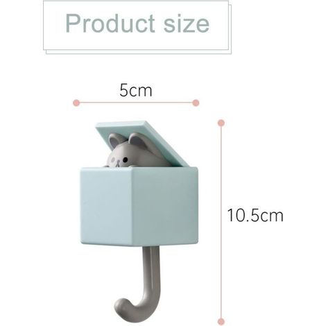 Gancio adesivo creativo da parete per cappotti e chiavi – 4 pezzi, design con simpatici gatti e altri animali, non richiede foratura, riposizionabile