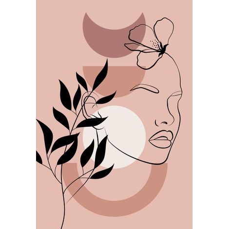 Papier peint panoramique - Femme Boho - 130 cm x 190 cm (1/2)