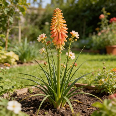 Tison de Satan Papaya Popsicle Pot 2L 20/30cm - Kniphofia Papaya Popsicle (1/4)