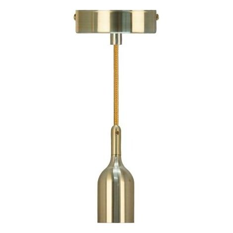 Kit Suspension E27 Laiton 1,5m - Câble Textile et Cache Douille Métal - Gamme "Luxurious Bell"