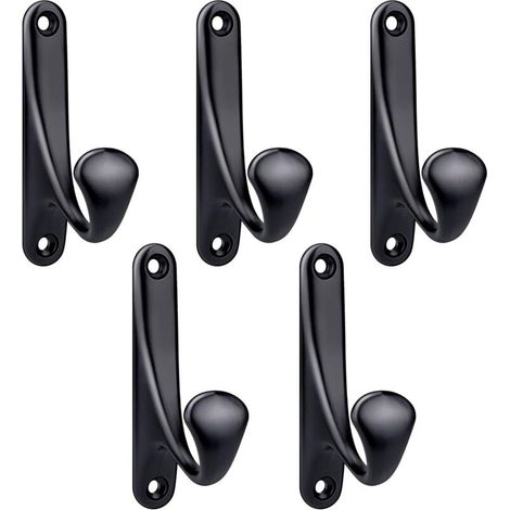 Schraubbare Wandgarderobenhaken, 5-teiliges minimalistisches Design, robuste Wandhaken aus Zinklegierung für Türen, Flure, Schlafzimmer und Badezimmer