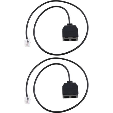 Lot de 2pcs Adaptateurs de Formation Téléphonique en Y RJ9 4P4C Crystal Head Splitter Compatible avec Cisco Compatible avec Avaya Compatible avec Plantronics 50cm Noir (1/5)