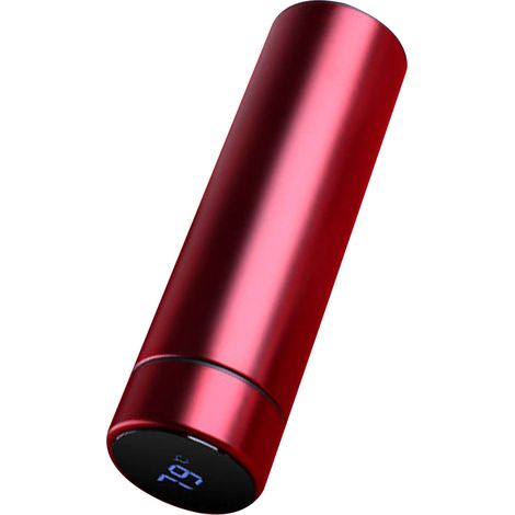 Isolierte Wasserflasche, 500 ml Fassungsvermögen, Innenbehälter aus Edelstahl 304, Silikonboden, tragbarer Thermobecher für den täglichen Gebrauch, Rot (1/5)