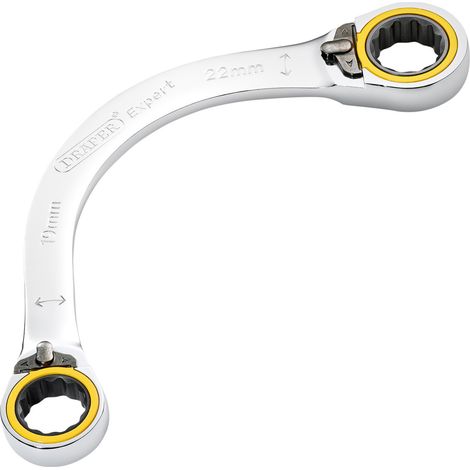 Draper HI-TORQ® 19x22mm Half Moon Ratchet Spanner with Double Ring Design (Model 03937)
