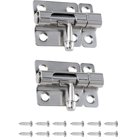 Set di serrature per porte, serrature scorrevoli in acciaio inox, robuste serrature a scrocco di piccole dimensioni per porte da giardino, ideali per proteggere le porte interne di camere da letto e b
