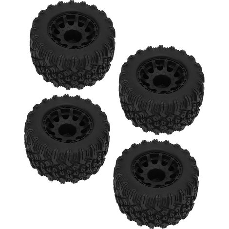 4 pneus tout-terrain RC en caoutchouc souple noir, jante hexagonale 12mm pour Redcat, HPI, HSP 1/10, accessoires véhicules radiocommandés (1/5)