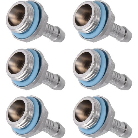 6 Pièces Raccords à Double Touche pour Refroidissement PC, Filetage G1/4, Connecteur Barbelé pour Tubes 7.5mm (1/5)