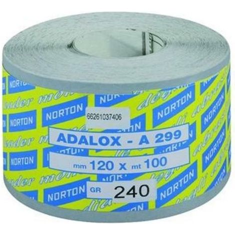 Symantec A299 Carta Abrasiva Autolubrificante Ossido di Alluminio Stearato Supporto Carta al Lattice Legante Resina Doppio Strato Larghezza 115 mm Lunghezza 100 mt Grammatura 240-400 gr-m² colore Nero