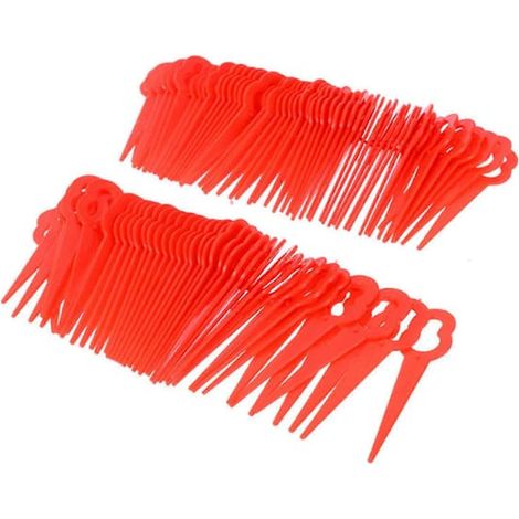100 lames en plastique rouge pour coupe-bordures sans fil Einhell avec trous de fixation de 12 x 7 mm -Syf2 (1/5)