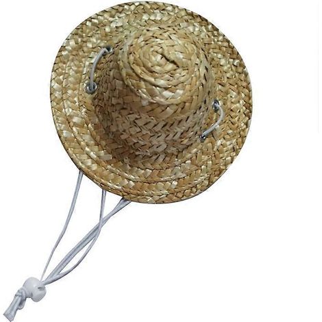 Hunde-Sonnenkappe mit niedlichem Bambus-Hubschrauber-Motiv, Tierkostüm-Accessoire, sauberer Strohhut, Größe M.