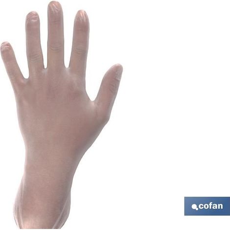 Karton mit 100 Stück Vinylhandschuhen T - L