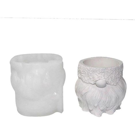 Moule à bougie de Noël Père Noël en silicone et résine pour pot de bougie. (1/3)
