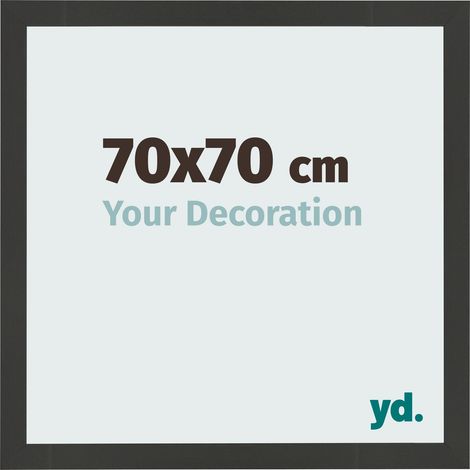 yd. - Cadre photo 70x70 - Noir Grain de Bois - MDF - Bologna (1/5)