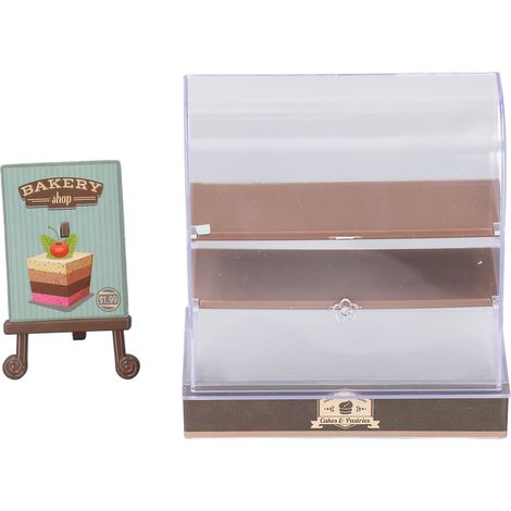 Armoire à gâteaux miniature 1:12 pour maison de poupée, meuble de pâtisserie DIY avec vitrine de desserts, accessoire de décoration pour café et boulangerie (1/5)