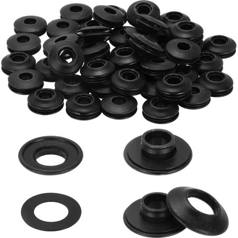 Kit de 48 œillets pneumatiques en Plastique pour bâches Noir (1/5)