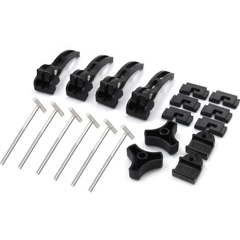 Accesorios de repuesto para la instalación de cubiertas rígidas de tres o cuatro paneles: tornillo, perno en T, abrazadera de fijación y 4 abrazaderas traseras. (1/5)