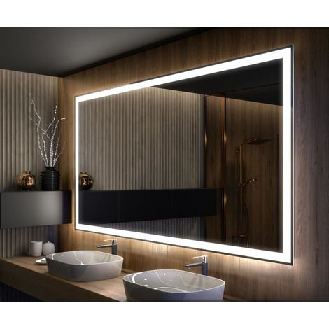 Miroir mural LED 130x100 cm – Éclairage blanc froid 7000K – Épaisseur 31mm – Protection IP20 – Durée de vie jusqu'à 15 000h – Artforma (1/5)