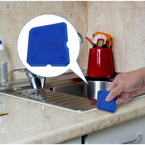 Ensemble d'outils de calfeutrage en silicone 4 pièces Kit de lissage des joints pour finition d'étanchéité en silicone (bleu) (1/4)