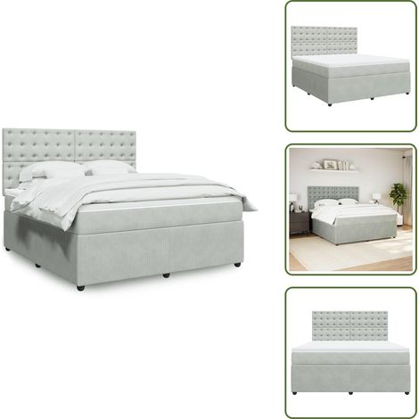 Sommier à lattes de lit et matelas Gris clair 180x200cm Velours - Sommier À Lattes De Lit - Sommiers À Lattes De Lit - Lit - Meuble De Chambre À Coucher (1/5)