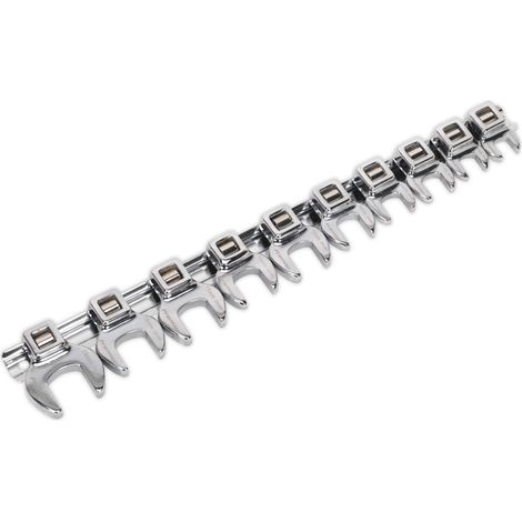 Sealey Premier Crow's Foot Open-End Spanner Set 3/8""Sq Drive 10pc AK5989