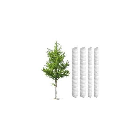 Lot de 4 protecteurs de Tronc d'arbre en Spirale, 2 Tailles, Protection d'arbre en Plastique Blanc, Tube d'enveloppe d'écorce d'arbre pour protéger Les semis de Plantes des Cerfs, Lapins, Chat (1/5)