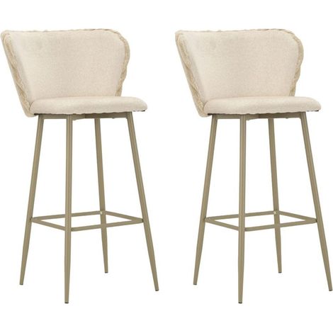 Lot de 2 Tabourets de Bar "Alaska" 106cm Crème (1/5)