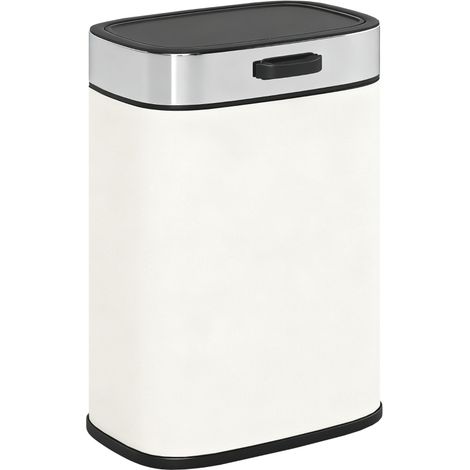 Pattumiera 5 L in acciaio inox crema bianco, da appoggio o sospesa (1/5)