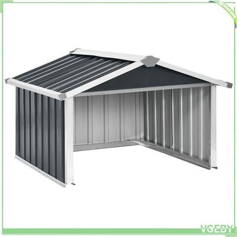 Abri pour tondeuse robotisée - FAFEICY - 150909 - Acier galvanisé - Anthracite - 92x97x63 cm (1/5)
