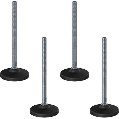 construction site equipment stainless steel leveling foot M16x230 with 100mm plastic base 1500 kg - Set of 4