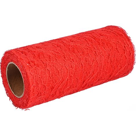 Ruban Dentelle Fleur 10 Verge pour Décoration Mariage Nappe Table Écharpe Chaise (Rouge) (1/2)