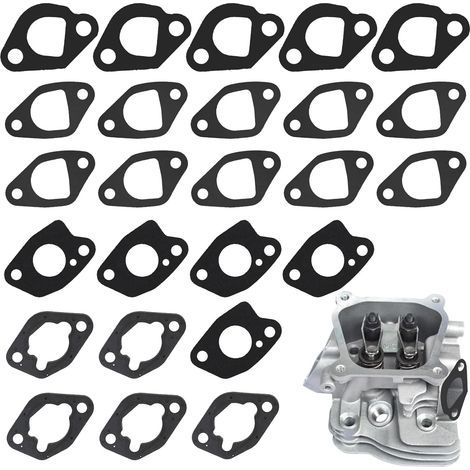25-piece carburetor exhaust and intake gasket kit, non-hemispherical carburetor cylinder head gasket, suitable for 168F/170F Honda GX160 GX200 Predator 196cc 212cc Generac Champion Coleman Baja small (1/5)