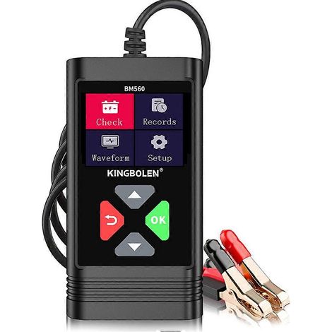KINGBOLEN BM560 6V/12V Kfz-Batterietester – Kfz-Prüfgerät – Batterieanalysator mit umkehrbarer Klemme (1/5)