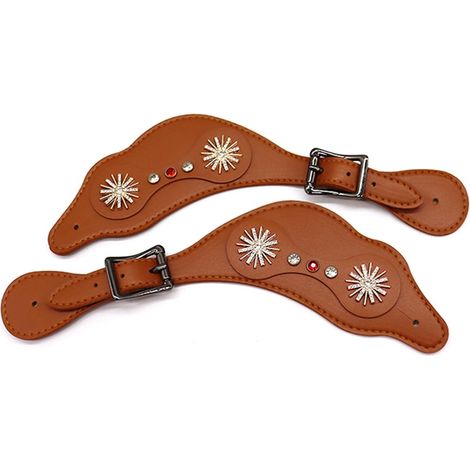 Sangle vintage avec boucles réglables en cuir PU pour bottes de cheval cavaliers en cuir PU bonne sangle (1/5)