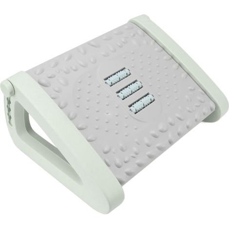 Repose-pieds sous bureau, repose-pieds ergonomique réglable en hauteur (6 positions) avec fonction massage et rouleau, vert (1/5)