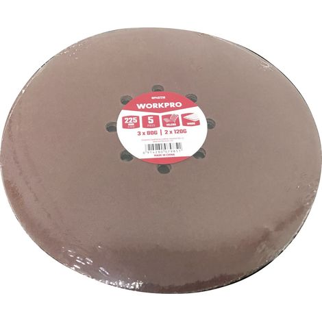 WorkPro WP407216 Schleifpapier für Schleifteller (Ø) 230 mm 5 St.