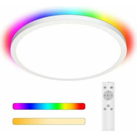 Lámpara de techo LED regulable de 24 W y 2200 lm, redonda, con control remoto, temperatura de color y brillo ajustables, 420 × 25 mm (1/4)