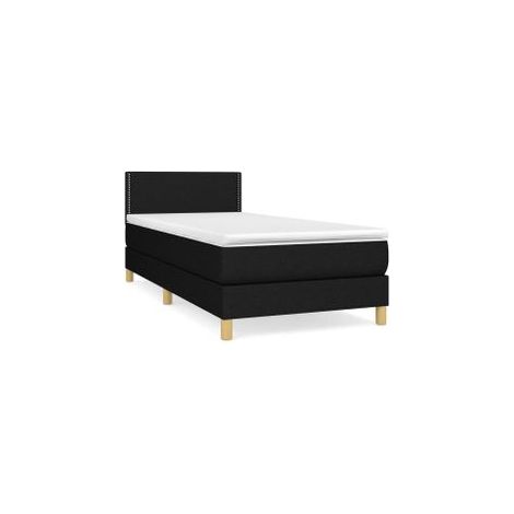 Sommier à lattes de lit et matelas Noir 80x200 Tissu (1/5)
