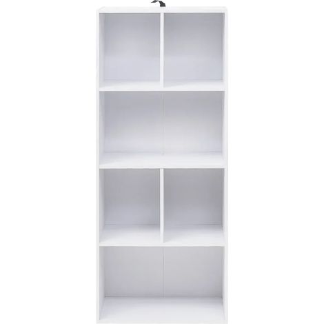 Bibliothèque étagère de rangement blanche, meuble autoportant à 6 compartiments, format compact pour livres et dossiers, en MDF, idéal pour optimiser un petit espace - CHICFURN (1/5)