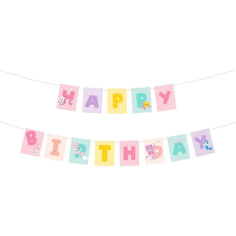 Striscione "Buon compleanno Gabi's Cat House" 180 x 15 cm (1/5)