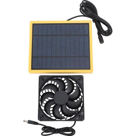 Kit de ventilateur de panneau solaire 20W étanche pour l'extérieur des petits poulaillers, serres, hangars pour animaux domestiques, échappement de fenêtre, fonctionnement silencieux
