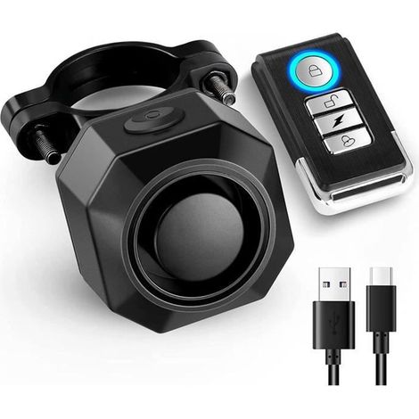 Alarme Vélo Antivol, Alarme Scooter Vibration Sans Fil avec Télécommande pour Vélo, Moto,Trottinette, sac, bagage