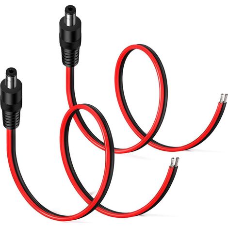 cavi di alimentazione CC 14AWG 5,5 x 2,1 mm, connettore di alimentazione CC 12 V 10 A per telecamera di videosorveglianza CCTV, connettore per striscia LED CC (0,5 m)